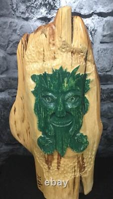 26 Red Cedar Nordic Green Man Carved Effigy (Struck By Lightning)