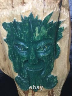 26 Red Cedar Nordic Green Man Carved Effigy (Struck By Lightning)