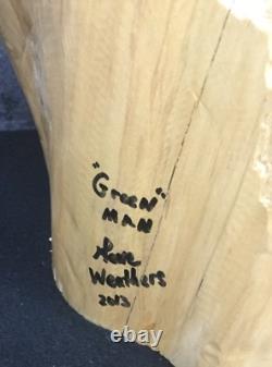 26 Red Cedar Nordic Green Man Carved Effigy (Struck By Lightning)
