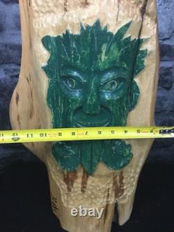 26 Red Cedar Nordic Green Man Carved Effigy (Struck By Lightning)