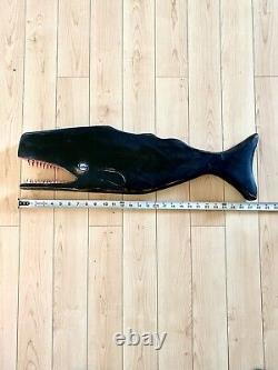 27 Wood-Carved WHALE- FISH Nantucket- Carving-Folk Art-Ad-Trade Bait Shop