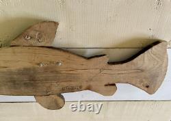 28 Brown Trout Wall Mount Fish Folk Art Hand Carved Lake Cabin By M. T. Haakon
