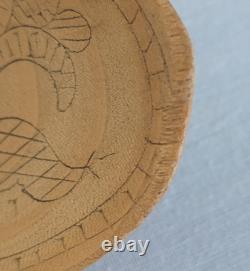 2 ANTIQUE NORWEGIAN CARVED WOODEN FOLK-ART SPOONS 7 1/2 & 7 In Length