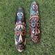 (2) Ethnographic Tribal Folk Art Carved Wood Tiki Mask Long Face Paint 20