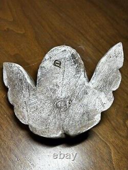 2 Wooden Hand Carved PUTTI ANGEL CHERUB TWO LOT Face MIX Wings Folk Art Plaques