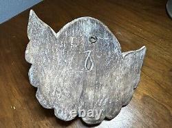 2 Wooden Hand Carved PUTTI ANGEL CHERUB TWO LOT Face MIX Wings Folk Art Plaques