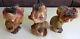 3 Vintage Henning Style Carved By Hand In Norway Wood Troll Figurines Folk Art