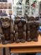 3 Wise Monkeys Africn Folk Art Hand Carved 12 Inch Here No See No Speak No