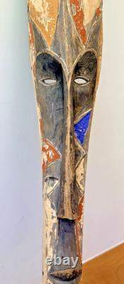 40 Antique African Gabon NGIL Tribal Folk Art Carved Wood Fang Mask Sculpture