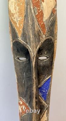 40 Antique African Gabon NGIL Tribal Folk Art Carved Wood Fang Mask Sculpture