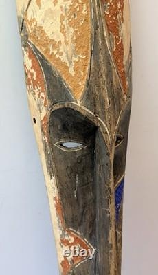 40 Antique African Gabon NGIL Tribal Folk Art Carved Wood Fang Mask Sculpture