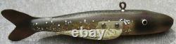 4 1/2 Folk Art Hand Carved Glittered Ice Spear Fishing Decoy Rawhide Collection