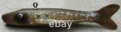 4 1/2 Folk Art Hand Carved Glittered Ice Spear Fishing Decoy Rawhide Collection