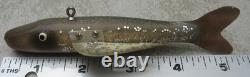 4 1/2 Folk Art Hand Carved Glittered Ice Spear Fishing Decoy Rawhide Collection