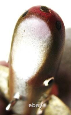 4 1/2 Folk Art Hand Carved Glittered Ice Spear Fishing Decoy Rawhide Collection