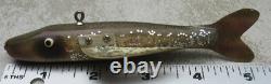 4 1/2 Folk Art Hand Carved Glittered Ice Spear Fishing Decoy Rawhide Collection