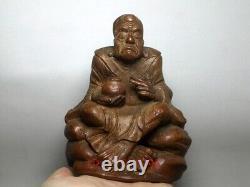 5.7Antique Chinese Folk art Carved Bamboo root Luo Hanfo Buddha Buddhism statue