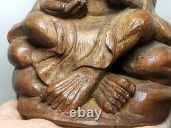 5.7Antique Chinese Folk art Carved Bamboo root Luo Hanfo Buddha Buddhism statue
