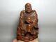 5.7 Old Chinese Folk Art Carved Bamboo Root Luo Hanfo Buddha Buddhism Statue