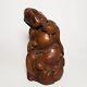 5.7 Old Chinese Folk Art Carved Bamboo Root Book Poet Longevity Old Man Statue