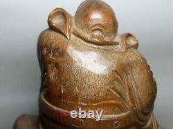 6.5 Old Chinese Folk Inheritance art Carved Bamboo root drink Zhong Kui statue