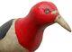 Aafa 1900s Folk Art Country Primitive Wood Hand Carved Bird Woodpecker