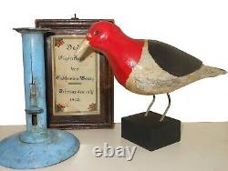 AAFA 1900s Folk Art Country Primitive Wood Hand Carved Bird Woodpecker