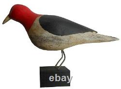 AAFA 1900s Folk Art Country Primitive Wood Hand Carved Bird Woodpecker