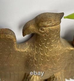 AAFA Antique Folk Art Carved Eagle Painted Gold