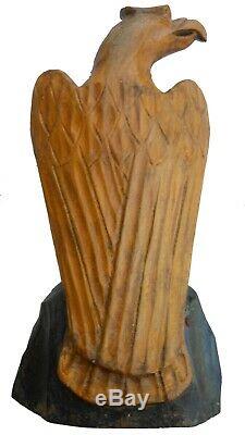 AAFA Late 1800s or Early 1900s Antique Folk Art Carved Wood Bird Federal EAGLE