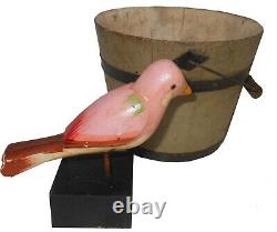 AAFA SMALL 1900s Folk Art Country Primitive Wood Hand Carved Bird