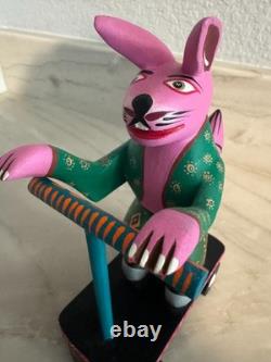 ALEBRIJE Hand Carved FOLK ART OAXACA MEXICO On Scooter Marcelo Vidales