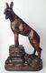 Antique Andrew Schwalbe Wood Folk Art Sculpture Carved Dog Statue Late 1800's