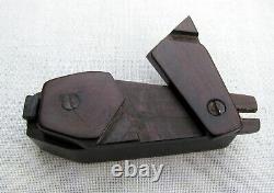 ANTIQUE FOLK ART HAND CARVED WOODEN COFFIN PUZZLE SNUFF BOX MID 1800's