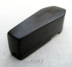 ANTIQUE FOLK ART HAND CARVED WOODEN COFFIN PUZZLE SNUFF BOX MID 1800's