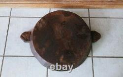 ANTIQUE HAND CARVED 1800's FOLK ART TURTLE EFFIGY KNEADING TRENCHER DOUGH BOWL