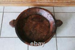 ANTIQUE HAND CARVED 1800's FOLK ART TURTLE EFFIGY KNEADING TRENCHER DOUGH BOWL