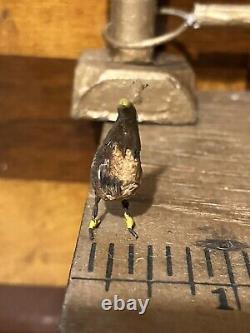 ANTIQUE Miniature FOLK ART ERZGEBIRGE Wood Carved German Bird Chickens Lot 6