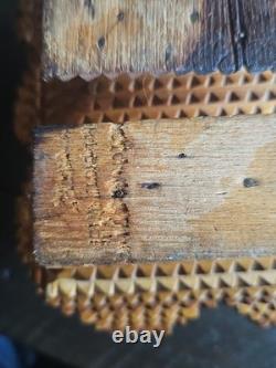 ANTIQUE Tramp Art Folk Art Box Pyramidal Chip Carved Footed Keepsake C. 1900