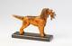 Antique Vintage Folk Art Hand Carved Painted English Setter Hunting Dog With Quail