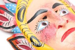 ATQ MEXICAN GUERRERO FOLK ART CARVED WOOD Double Face Animal VTG DANCE MASK 16