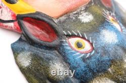 ATQ MEXICAN GUERRERO FOLK ART CARVED WOOD Double Face Animal VTG DANCE MASK 16