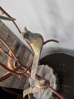 A Folk Art Carved Bird Tree by Dan Strawser