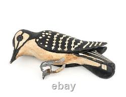 A Vintage Folk Art Wooden Carved Bird Carving Bernier Style