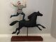 Acrobat On Horse Wood Carving By Alice Strom (1993) 14 Tall- Hand Carved