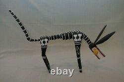 Adrian Xuana Oaxacan Wood Carving Unusual Skeleton Dog Vintage Rare