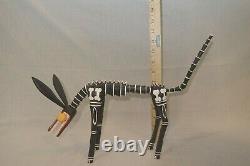 Adrian Xuana Oaxacan Wood Carving Unusual Skeleton Dog Vintage Rare