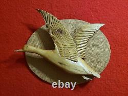 Adrien Arpin Flying Duck Woodcarving St Jean Port Joli Folk Art Canada MCM