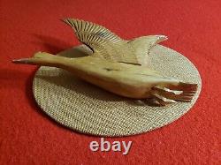 Adrien Arpin Flying Duck Woodcarving St Jean Port Joli Folk Art Canada MCM