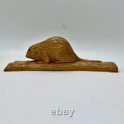 Adrien Arpin Folk Art Beaver Wood Carving Quebec